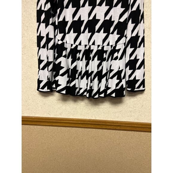 Ashley Stewart Black White Large Houndstooth Print Swing Top Women's 18 20 - Picture 4 of 8
